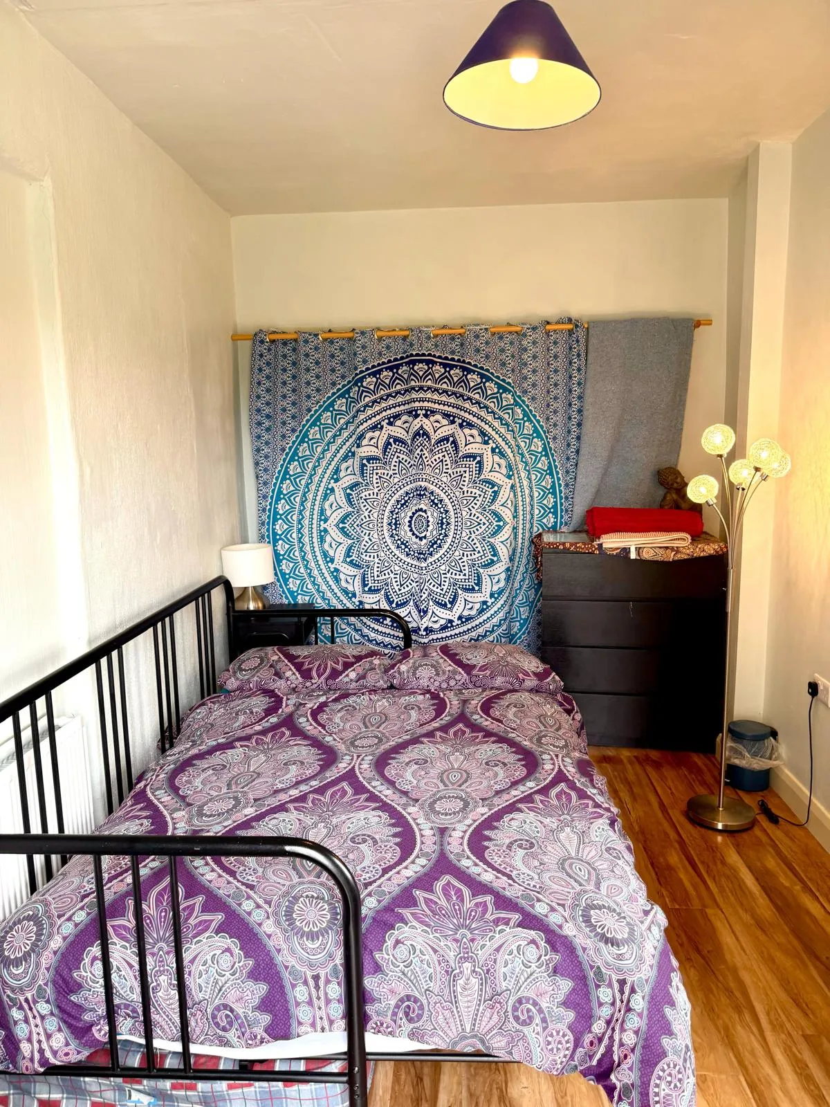 Double bedroom for self-catering accommodation at Shambala Holistic Retreat Centre, Derrylin, Co. Fermanagh